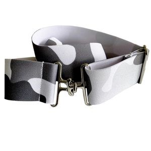 ACE Equestrian’s Durable Elastic Silver+ Grey Camo Belt NWT
